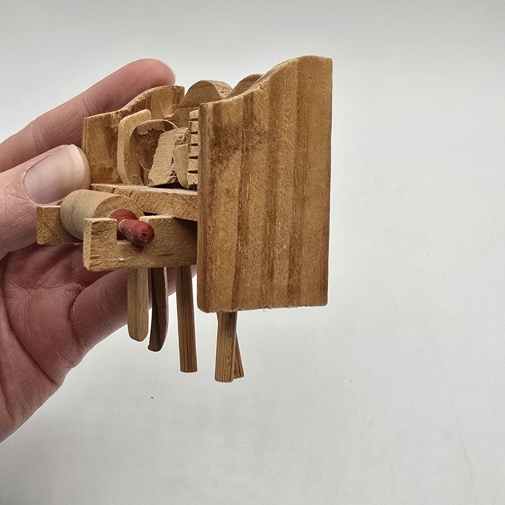 Vintage Doll Sized Wooden Kitchen Utensils & Rack Fridge Refrigerator Magnet - Picture 3 of 13